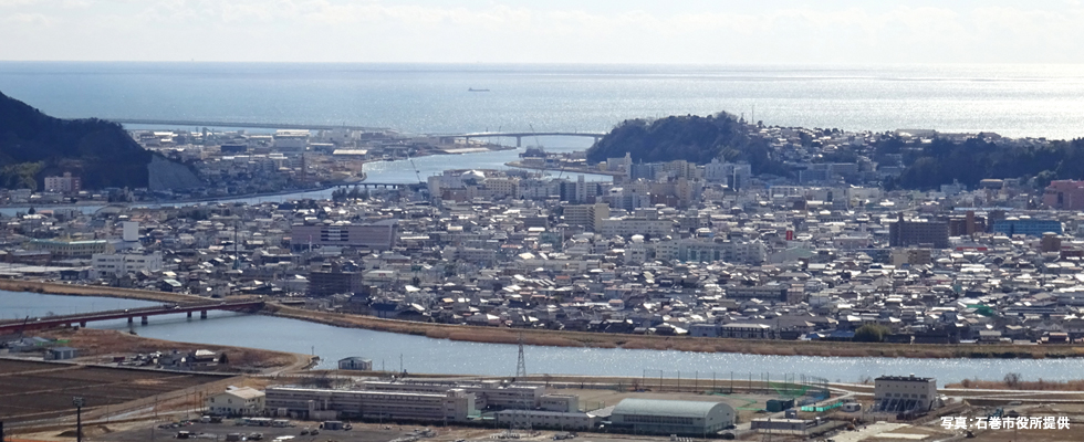 石巻市の街並み