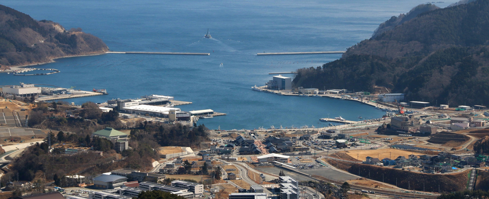 女川町の港